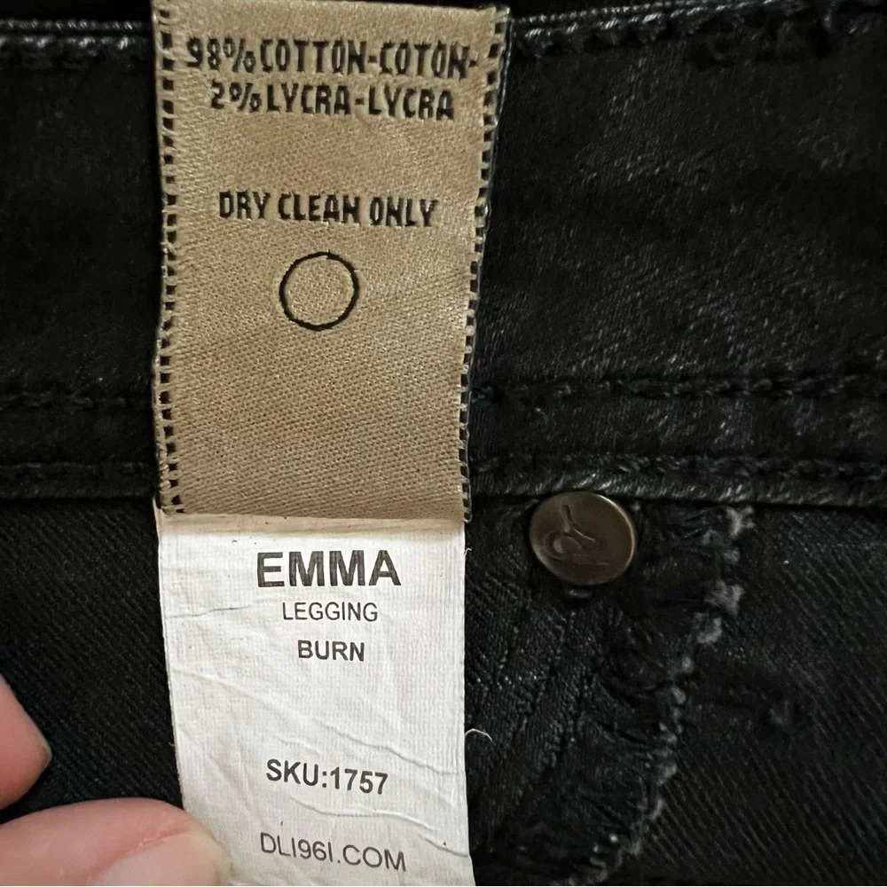 DL1961 Emma Skinny Low Rise Instasculp Black Jeans Sz 29 - Picture 6 of 15